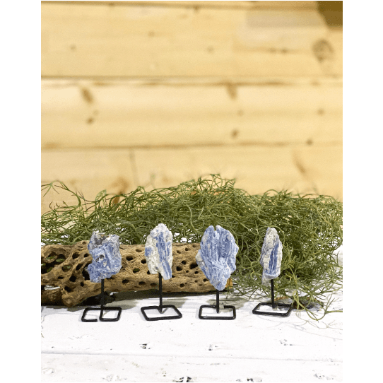 Blue Kyanite on a pin stand | Natural Crystal on metal stand.