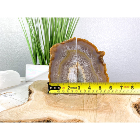 BROWN Agate Geode 3 lbs 11 oz Bookend | Brown Geode Bookend | Crystal Bookend | Great Gift.