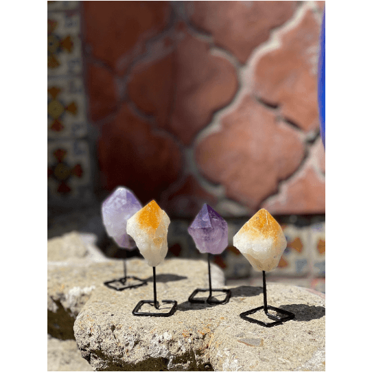 Citrine on a pin stand | Natural Crystal on metal stand.
