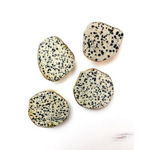  Dalmatian Jasper Gemstone | Crystal Phone Stand with Gold Rim (natural gemstone).
