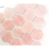 Hexagon Pink Rose Quartz Slice Coaster | Agate Drink & Barware | Home Decor.