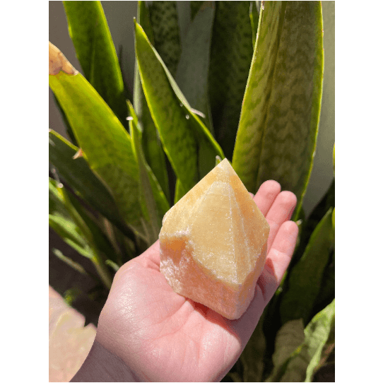 Orange Calcite Point | Top Polished | Power Point.
