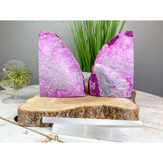 Pink 11 lbs 5oz Agate bookend | Extra large Geode Crystal Bookend | Geode bookend | Crystal Agate bookend | Great gift.