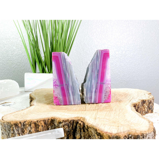 PINK Agate Geode 3 lbs 4 oz Bookend | Pink Geode Bookend | Crystal Bookend | Great Gift.