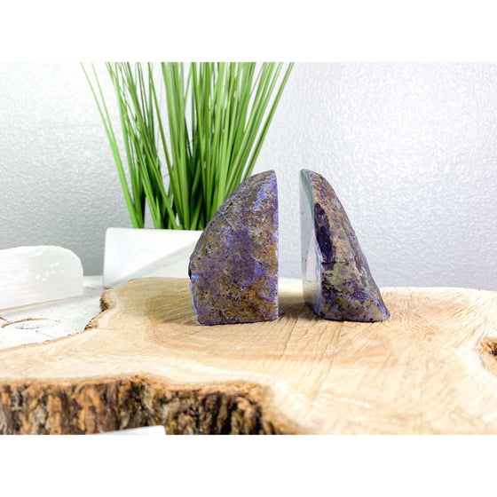 PURPLE Agate Geode 3 lbs Bookend | Purple Geode Bookend | Crystal Bookend | Great Gift.