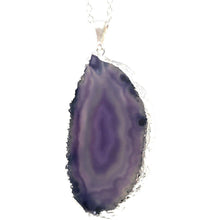  Purple Agate Slice Necklace | Natural Agate Necklace | Great Gift.