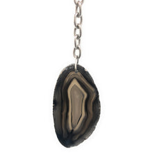  Black Neutral Agate Slice Keychain | Natural Agate Keychain | Perfect Gift.
