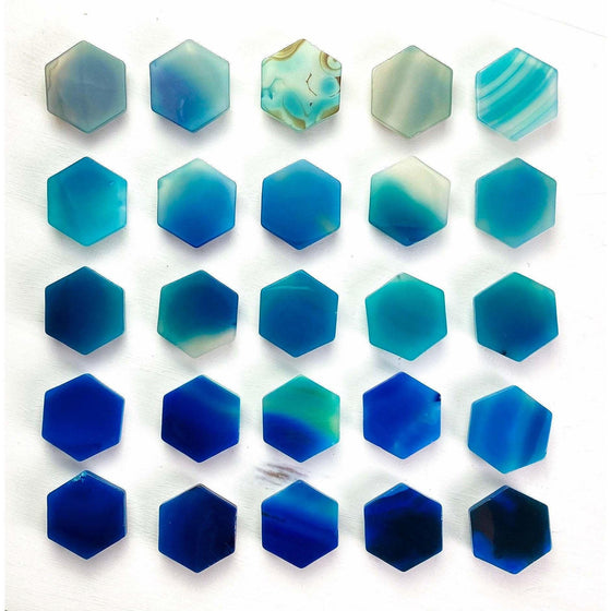 Blue/Turquoise Agate Hexagon Crystal Phone Stand.