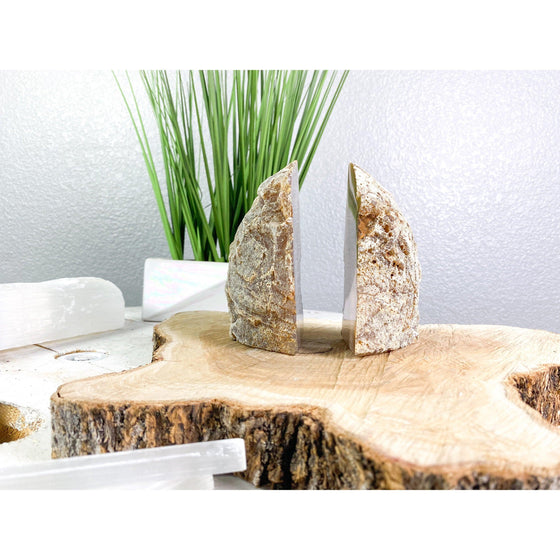 BROWN Agate Geode 3 lbs 11 oz Bookend | Brown Geode Bookend | Crystal Bookend | Great Gift.