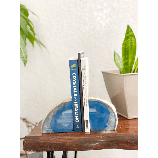 Crystal Agate Bookend | Blue Geode.