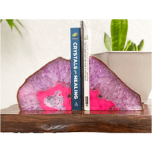  Crystal Agate Bookend | Pink Geode.