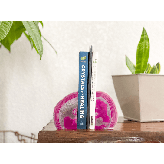 Crystal Agate Bookend | Pink Geode.