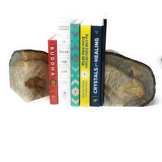 Extra Large Brown Agate Bookend | Brown geode bookend | Great gift for dad.