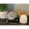 Gray Agate Clock with Gold Clock Hands Mounted on a Gold Stand | Agate Clock | Great Gift.