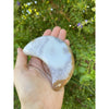 Gray + White Agate Geode Moon Accent Piece.