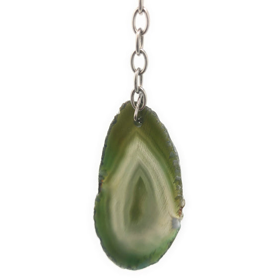 Green Agate Slice Key Chain | Natural Agate Keychain | Perfect Gift.