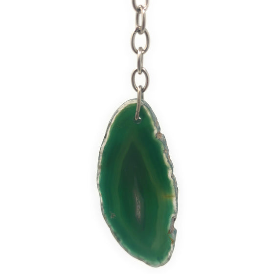 Green Agate Slice Key Chain | Natural Agate Keychain | Perfect Gift.