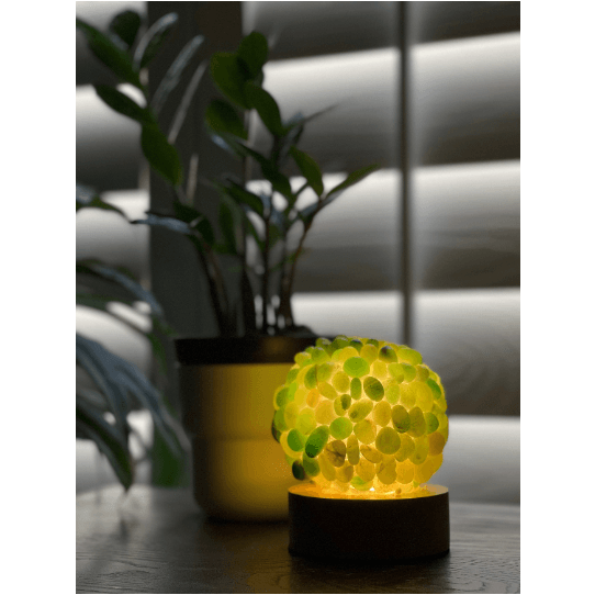 Green Aventurine Stone Crystal Lamp Decor.