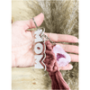 MOM Crystal Macramé Keychain | BOHO | Pick a color | Blue Pink Purple Teal Tan / Clear.