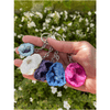 MOM Crystal Macramé Keychain | BOHO | Pick a color | Blue Pink Purple Teal Tan / Clear.