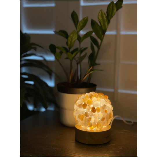 Natural Agate Tumbled Stone Crystal Lamp | Home Decor | Great Gift.