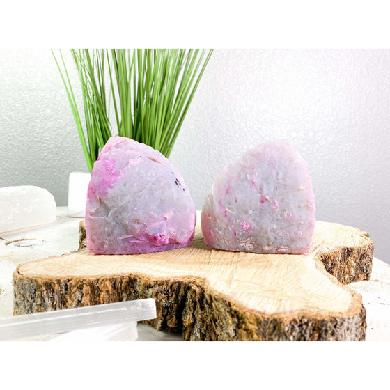PINK Agate Geode 2 lbs 9 oz Bookend | Pink Geode Bookend | Crystal Bookend | Great Gift.