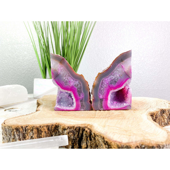 PINK Agate Geode 3 lbs 12 oz Bookend | Pink Geode Bookend | Crystal Bookend | Great Gift.