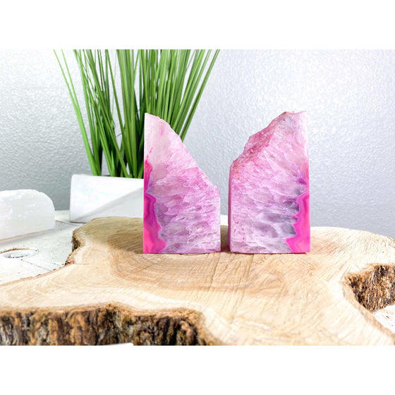 PINK Agate Geode 4 lbs 10 oz Bookend | Pink Geode Bookend | Crystal Bookend | Great Gift.