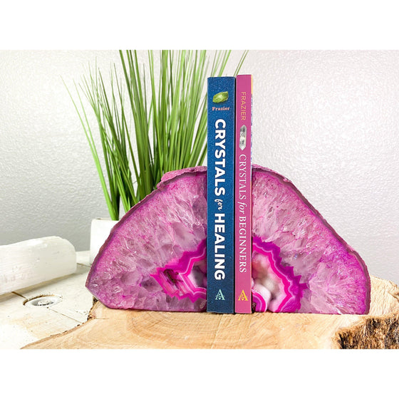 Pink Agate Geode Bookend | Pink Geode Bookend | Crystal Bookend | Great Gift.