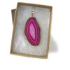 Pink Agate Slice Necklace | Natural Agate Necklace | Great Gift.