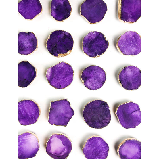 Purple Quartz Crystal with Gold Rim (Natural Gemstone).