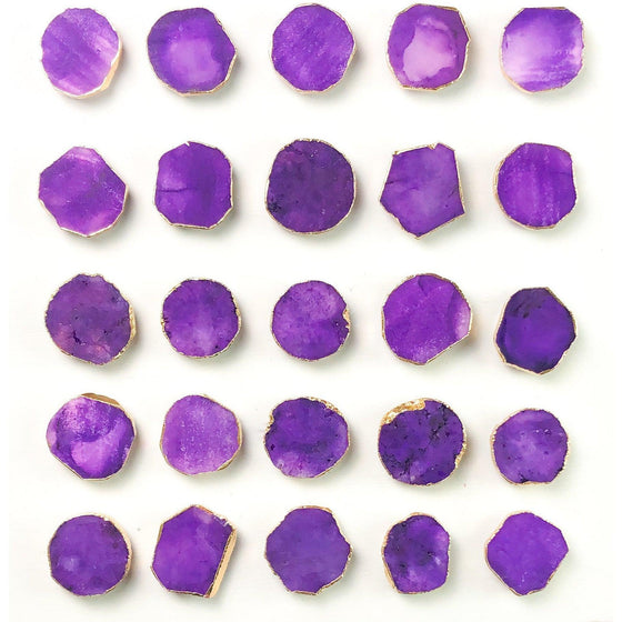 Purple Quartz Crystal with Gold Rim (Natural Gemstone).