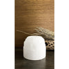 Rounded White Selenite Crystal Tower Candle Holder.