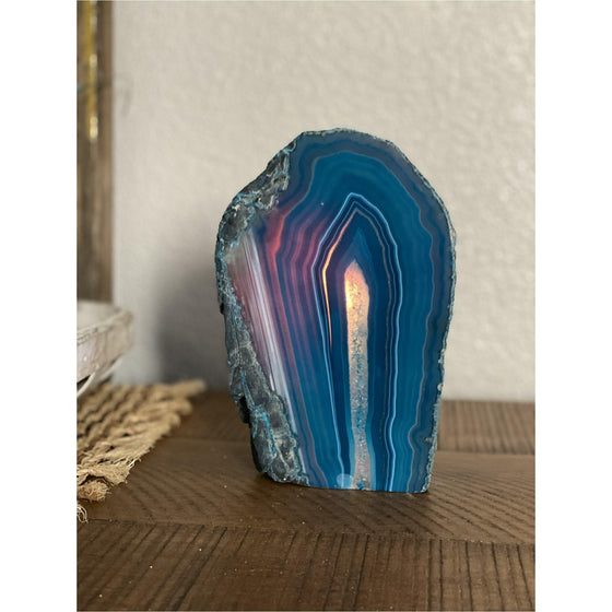 Teal Agate Crystal Lamp Decor | Geode Agate Lamp | Geode Lamp | Great Gift.