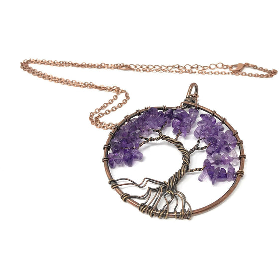 Tree of life necklace (purple).