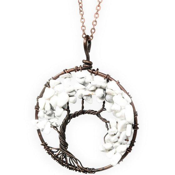 Tree of life necklace (white).