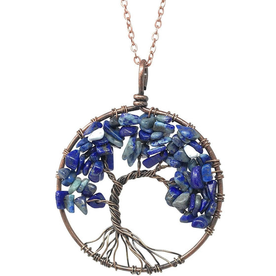 Tree of life necklace (blue).