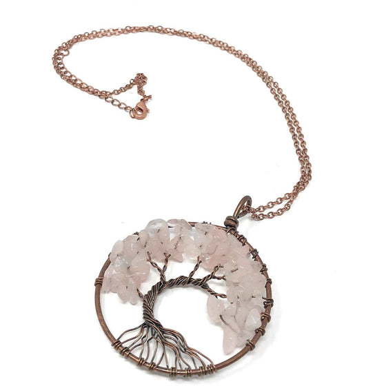 Tree of life necklace (pink).