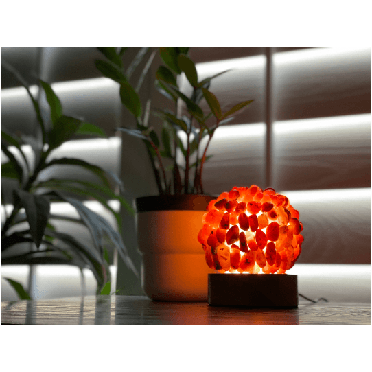 Tumbled Red Agate Crystal Lamp Decor.
