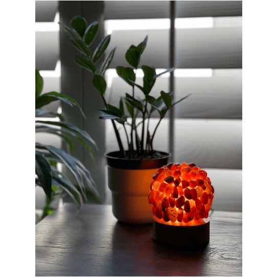 Tumbled Red Agate Crystal Lamp Decor.
