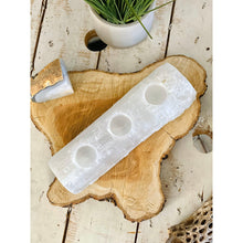  White Selenite Crystal Log Candle Holder | Natural Home Decor | Great Gift.